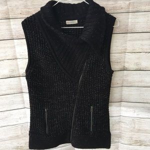 NEVADA Black Knit Sweater Vest with White Size M